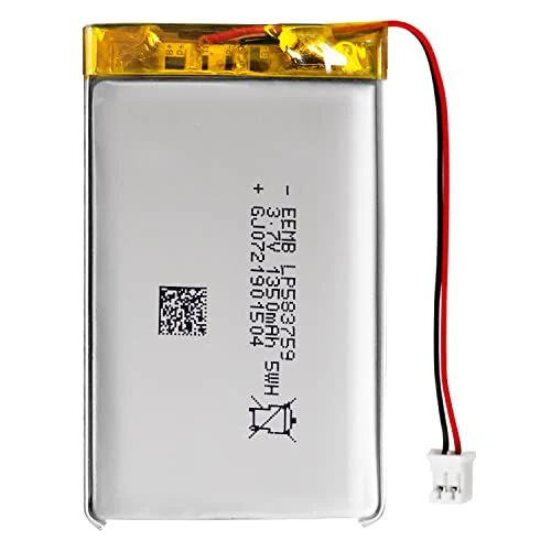 EEMB Lithium Polymer battery 3.7V 1350mAh 583759 Lipo Rechargeable Battery Pack with wire Molex Connector-confirm device & connector polarity before purchase