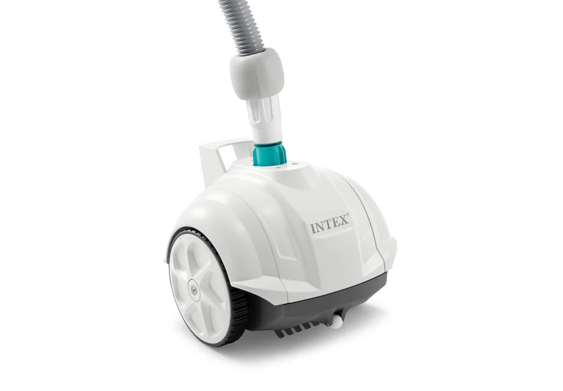 INTEX 28007EX - Krystal Clear ZX50 Pool Pool Cleaner Robot, Pool Bottom Cleaner, 6.5 m Tangle-Free Hose, 0.8 L Waste Container and Automatic Turning, White and Blue, 3.407-5.678lt