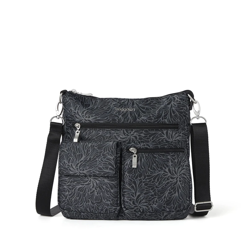 Baggallini Women's Modern Everywhere Slim Crossbody, Midnight Blossom, One Size