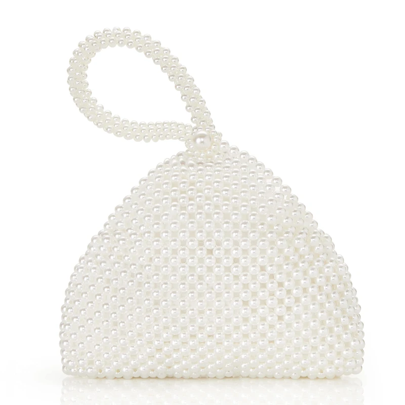 BABEYOND Pearl Clutch Purse Evening Bags for Women Elegant Triangle Purse for Wedding Bride Party Prom, Pearl, One Size