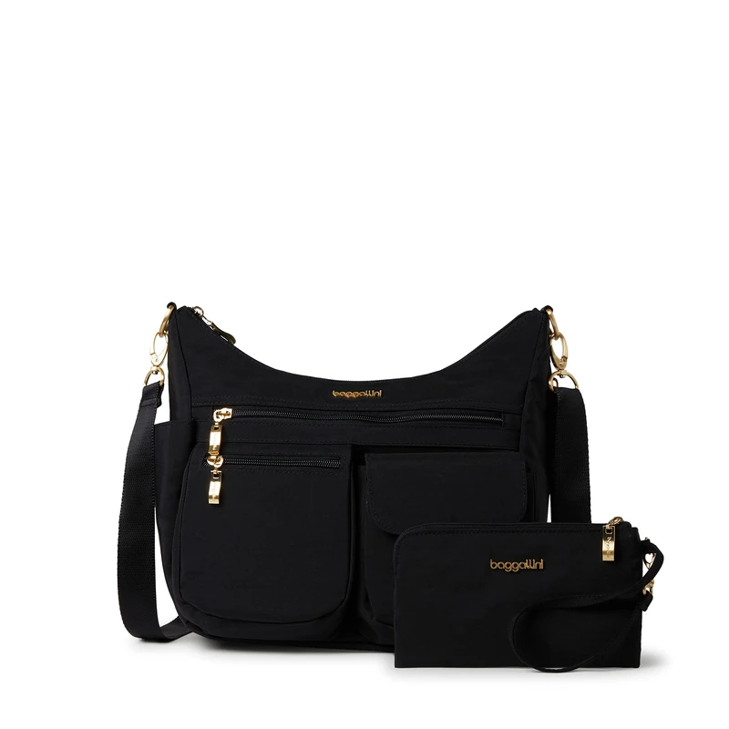 Baggallini Women's Modern Everywhere Bag, Black W/Gold Hardware, One Size