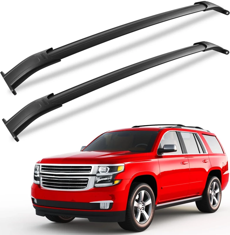 Max Loading 220lb Heavy Duty Roof Rack Cross Bars for 2015-2020 Chevrolet Tahoe Chevy Suburban, GMC Yukon XL, Cadillac Escalade ESV Aluminum Roof Rails Crossbars Cargo Bars Rooftop Carrier Luggage
