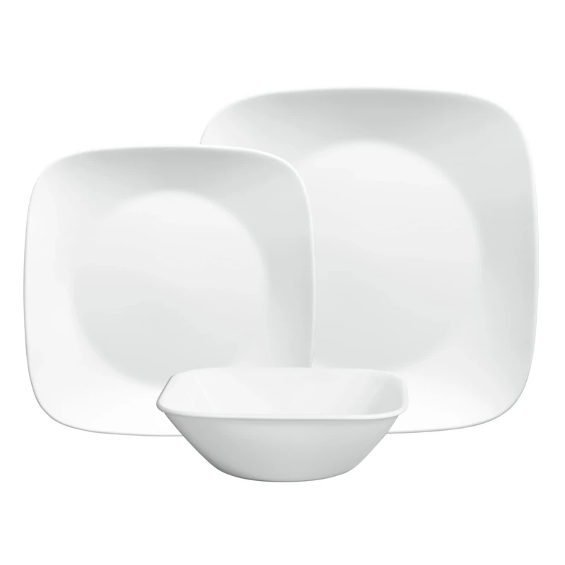 Corelle Dinner Plate, Pure White, 12 Pc Set