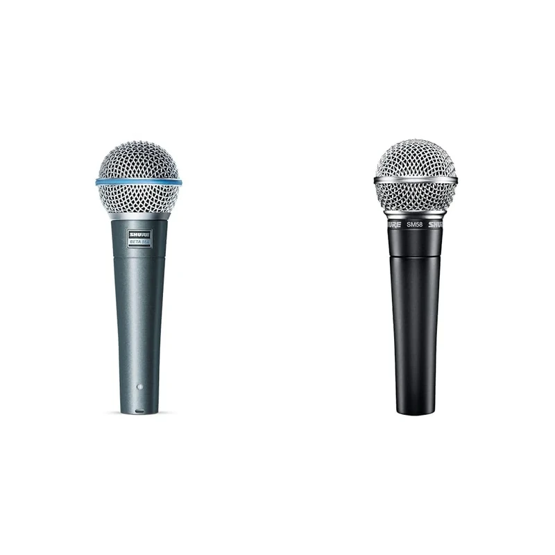 Shure BETA 58A Vocal Microphone - Single Element Supercardioid Dynamic Mic Stage And Studio & SM58-LC Cardioid Dynamic Vocal Microphone with Pneumatic Shock Mount, Spherical Mesh Grille