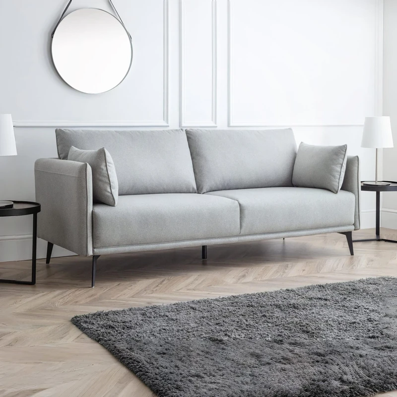 Julian Bowen Rohe 3 Seater Sofa, Platinum Grey