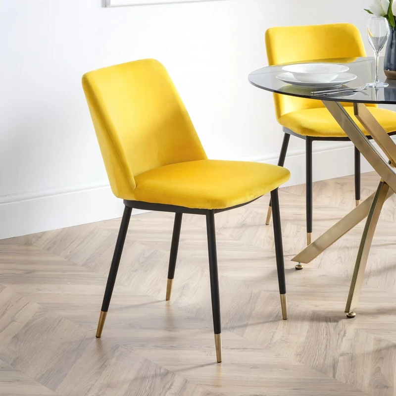 Julian Bowen Set Of 2 Delaunay Dining Chairs - Mustard
