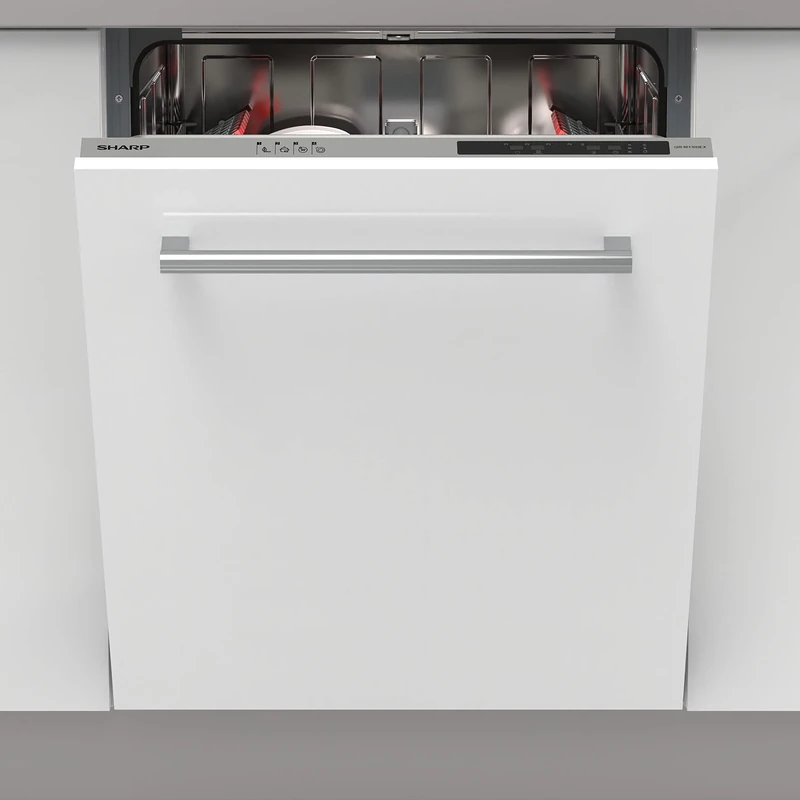 SHARP QW-NI13I49EX-EN Fully Integrated Standard Dishwasher - Silver Control Panel - E Rated