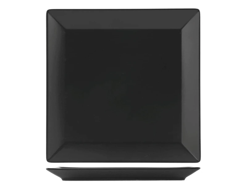 H&H 6 Plates Stoneware Osaka Black top 24x24 cm