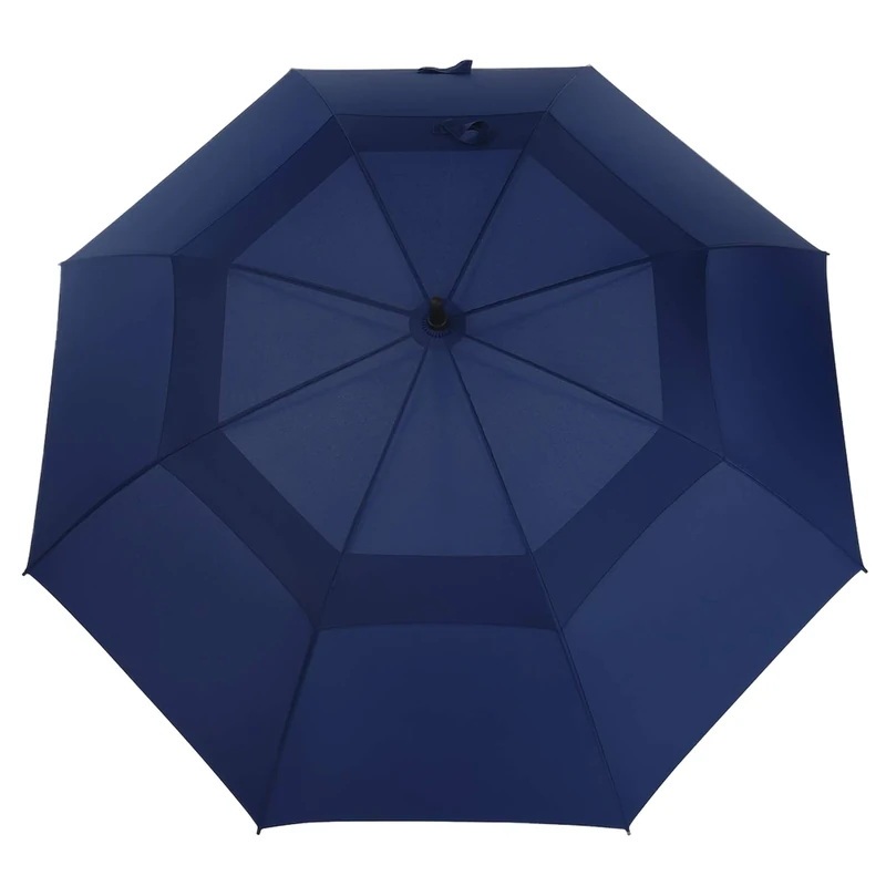 MRTLLOA 72 Inch Automatic Open Navy Blue Golf Umbrella, Extra Large Oversize Double Canopy Vented Windproof Waterproof Stick Umbrellas for Rain
