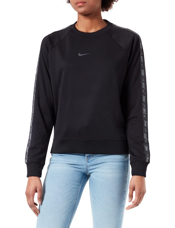 Nike Women's Sw Pk Tape Sweatshirt, Black, XL