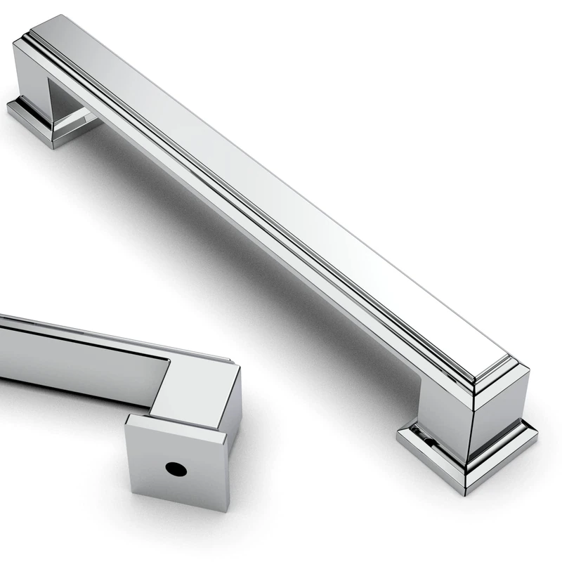Asidrama - 10 Pack 5 Inch(128mm) Polished Chrome Kitchen Cabinet Pulls for Kitchen Cabinets and Drawers