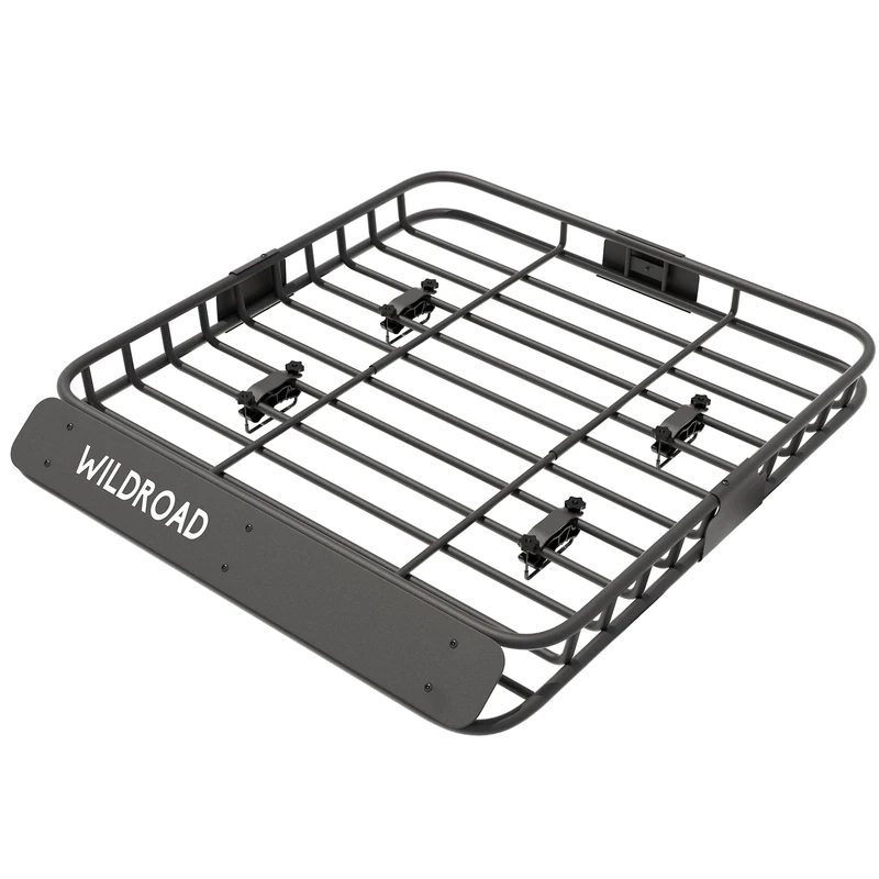 WILDROAD Roof Rack Cargo Basket, Upgraded 4” Fence Car Roof Basket, 43"x 39"x 4" Universal Car Top Luggage Holder Carrier Basket Fits for SUV Truck Cars