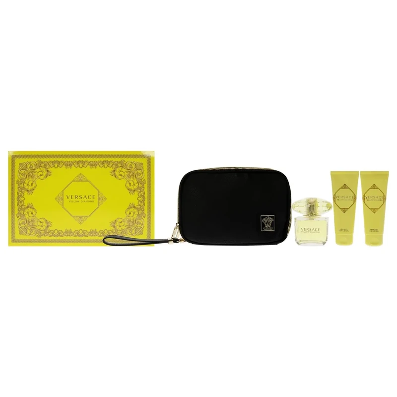 Versace Versace Yellow Diamond For Women 4 Pc Gift Set 3oz EDT Spray, 3.4oz Shower Gel, 3.4oz Body Lotion, Bag