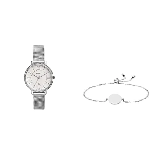 Fossil Womens Watch Jacqueline, 36mm case Size, Quartz Movement, Stainless Steel Strap Women's disc Stainless Steel Bracelet