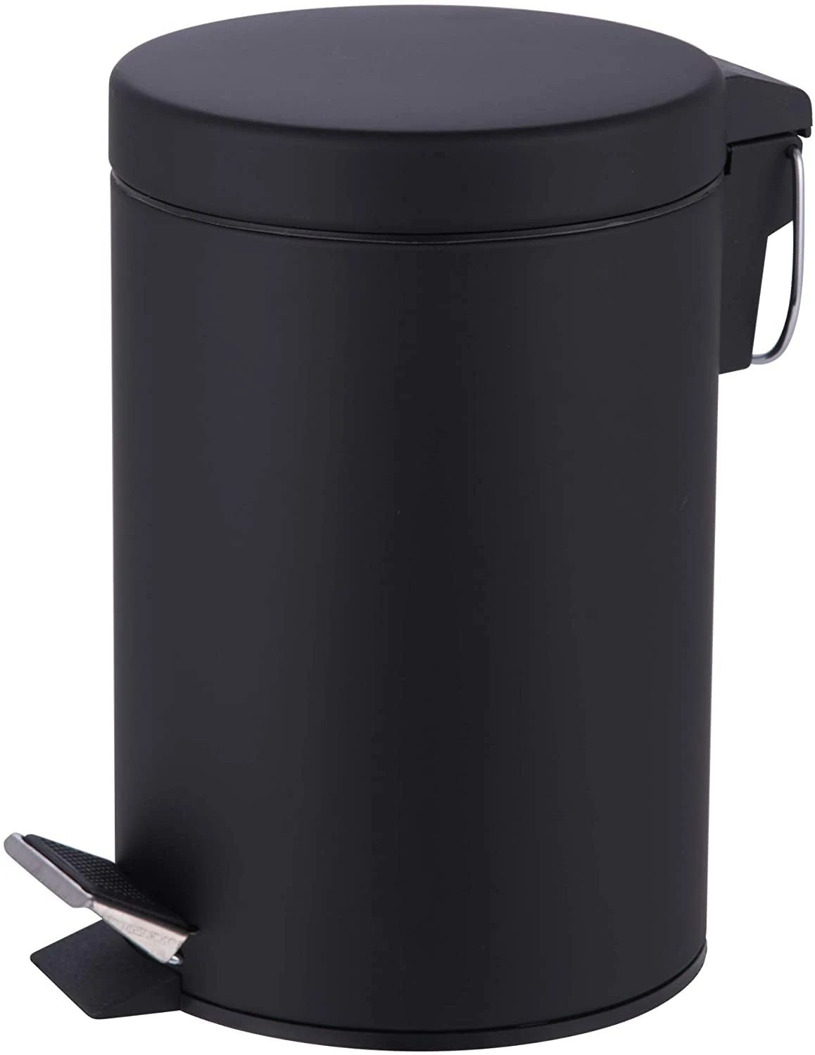3 Litre Stainless Steel Pedal Bin for Kitchen Bathroom Toilet Rubbish Tray (Black)