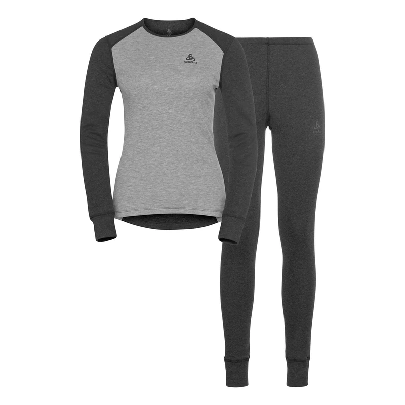 Odlo Active Warm Eco Women's Functional Underwear Set, dark grey melange - grey melange, L