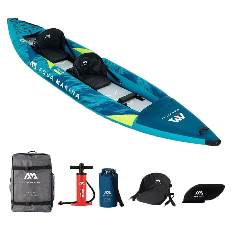 Aqua Marina Steam-412 Professional Kayak Package for 2 Person, 412 cm Length, Blue, 2022