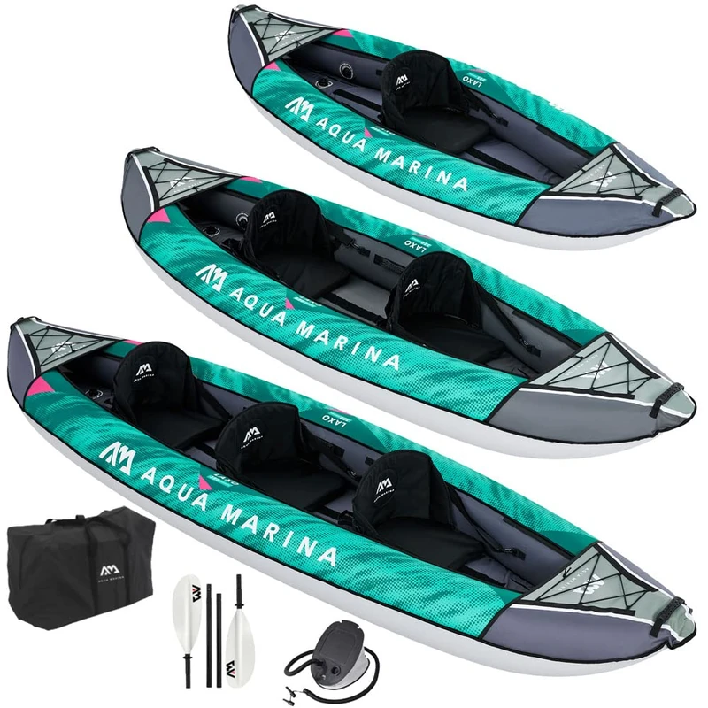 Aqua Marina Laxo-380, Inflatable Leisure Kayak for 3 Person, 380 cm Length, 2022