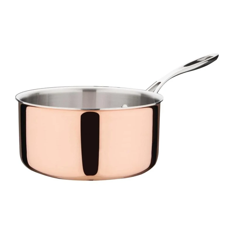 Vogue Tri-Wall Copper Saucepan 20 cm, 3.3 Litre, Induction Compatible, Lid Sold Separately, FS667
