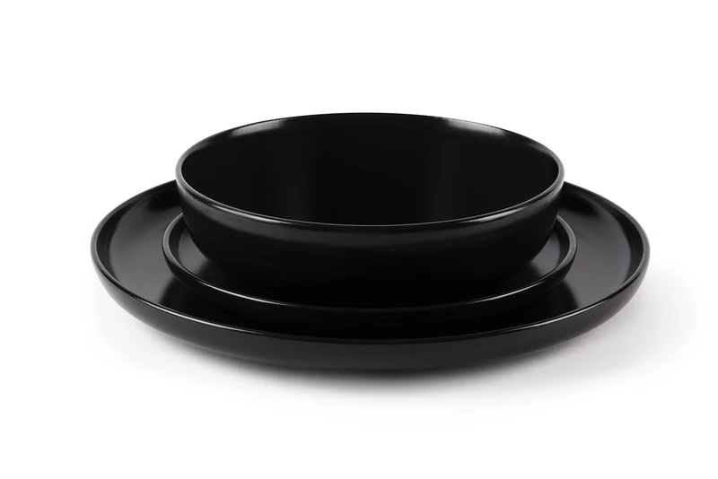 Excelsa Nordic Tableware Set 12 Pieces, Ceramic, Black, 65861