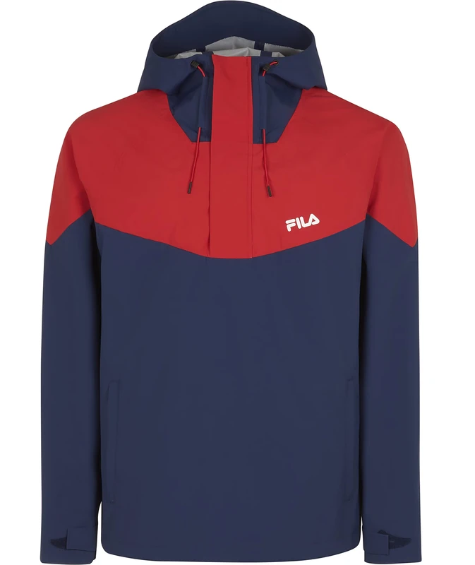 FILA Men's Trencin Windbreaker Pull-On Jacket, Medieval Blue-True Red, XS - Image 1