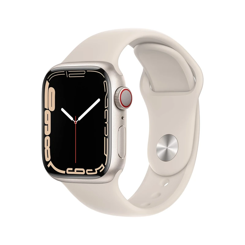 Apple Watch Series 7 (GPS + Cellular, 41MM) Starlight Aluminium Case with Starlight Sport Band (Renewed)