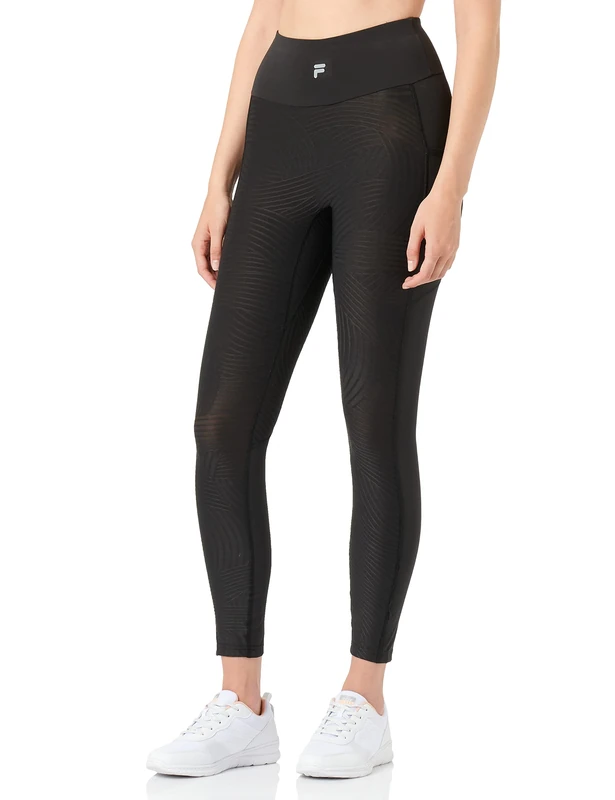 FILA Women's Rafaela High Waist 7/8 Tights Leggings, Moonless Night, M