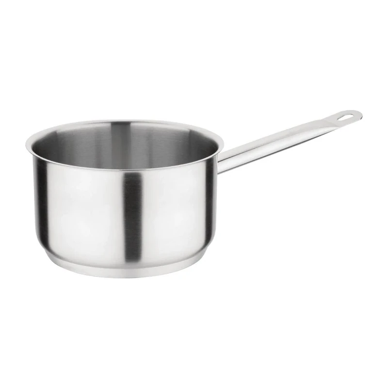 Vogue Stainless Steel Saucepan 18 cm / 2.6 Litre, Silver, Induction Compatible Pan, Compatible with Lid: FS665 (Sold Separately), Suitable for All Cooking Surfaces, Dishwasher Safe, FS664