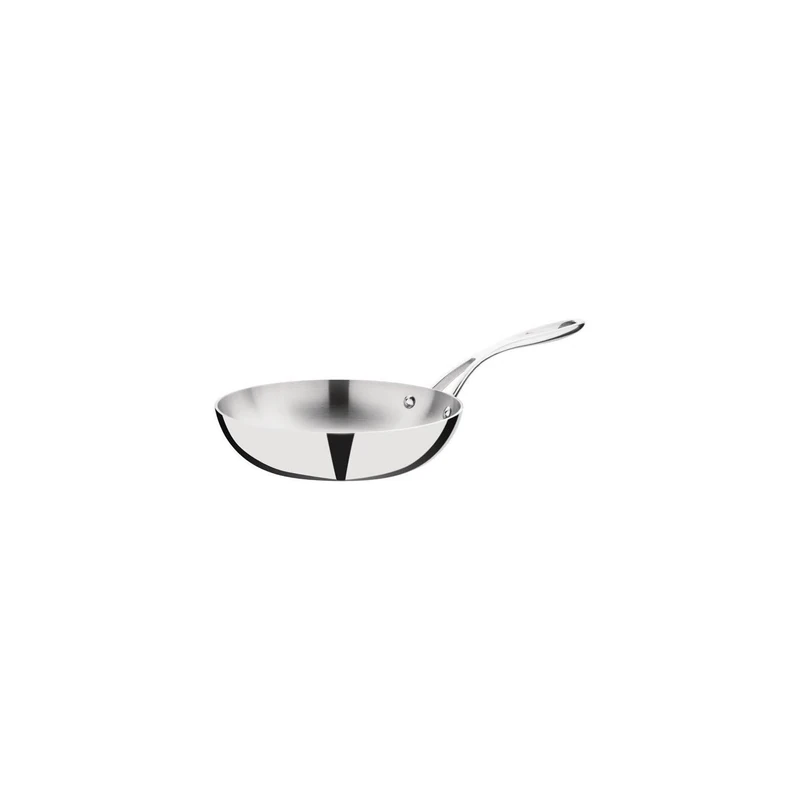 Vogue Stainless Steel & Aluminium Tri-Wall Frying Pan 20cm - All Hobs Including Induction, Suitable for Everyday Use FS668