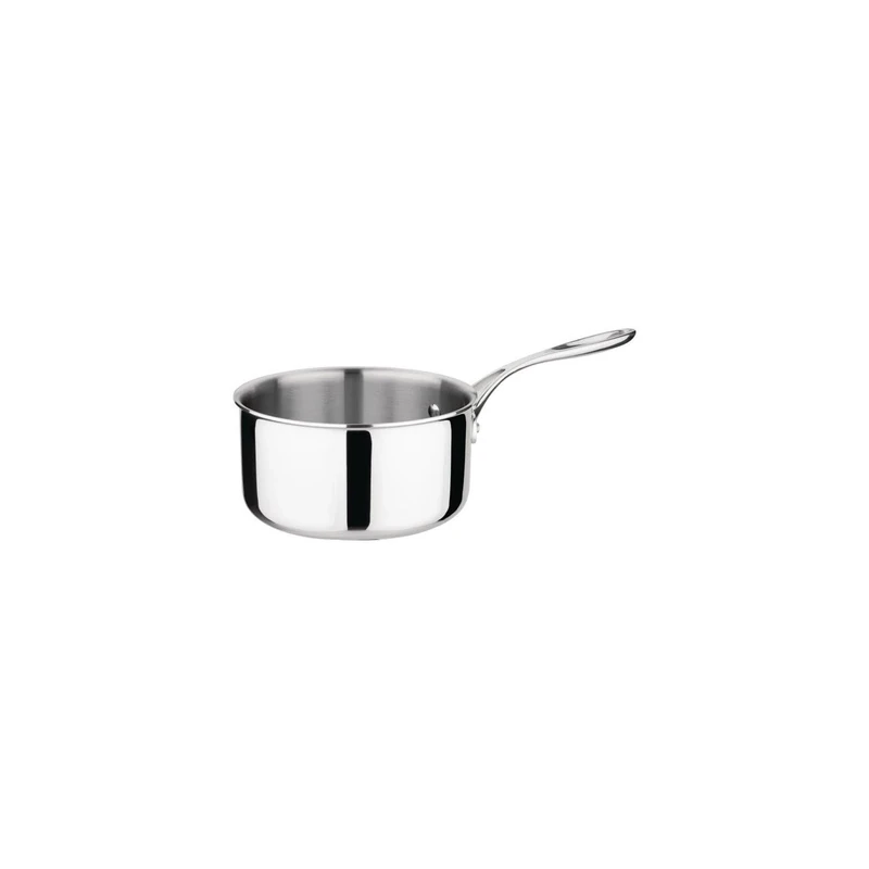 Vogue Stainless Steel Tri-Wall Saucepan 18cm - Stay Cool Riveted Handles, Induction Compatible Cooking Pot FS666