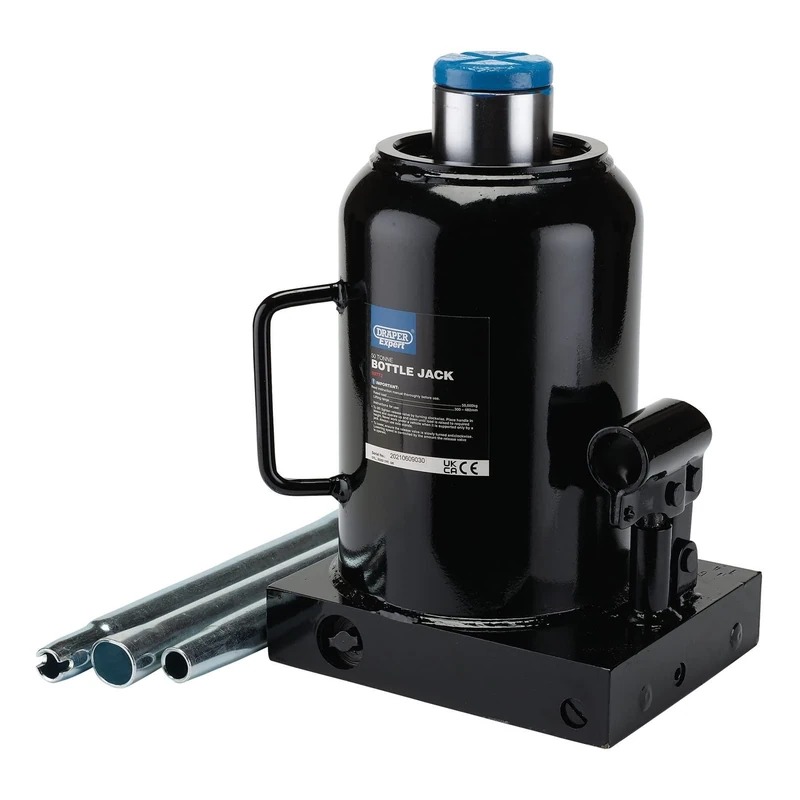 Draper 99772 Hydraulic Bottle Jack, 50 Tonne, Black, Heavy Duty Commercial and Industial Lifting Tool