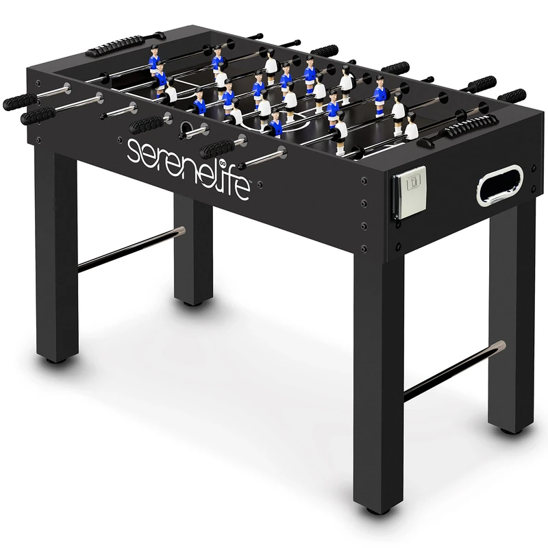 SereneLife Table Football/Foosball Game, Tabletop, Interactive Table Soccer Game, Tabletop, Mini Football, Games for Kids & Adults (Black)