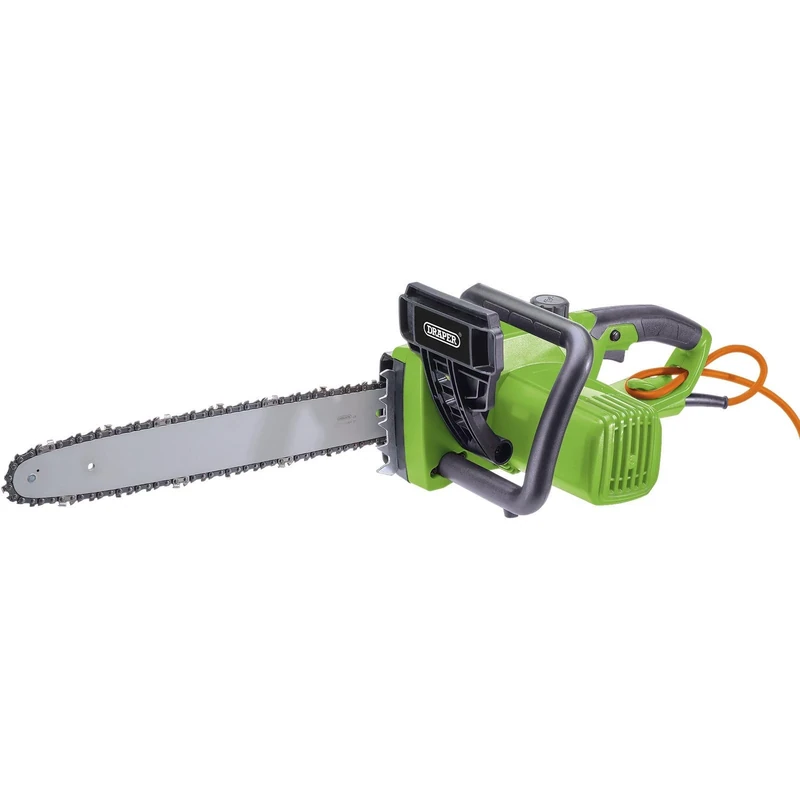 Draper 2200W Electric Chainsaw 230V | 10m Power Cable | 400mm/16 Oregon Bar® | Quick-Change Chain | Automatic Chain Lubrification | Pruning Gardening Tool | Powerful Tree Cutter | 70280