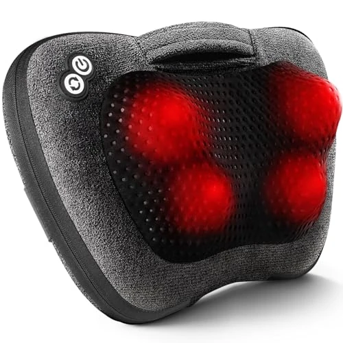 GEN Back Massager, Neck Massager with Heat, Massage Pillow Gifts for Men & Women, Electric Shiatsu Back Massager, Deep Kneading Shoulder Massager for Full Body Muscle,Massage at Home, Car
