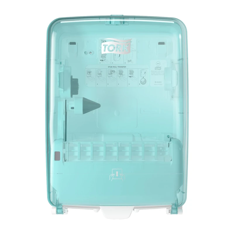 Tork Wall-Mounted Wiping Paper Dispenser Washstation White and Turquoise W6, Water Resistant, 651420