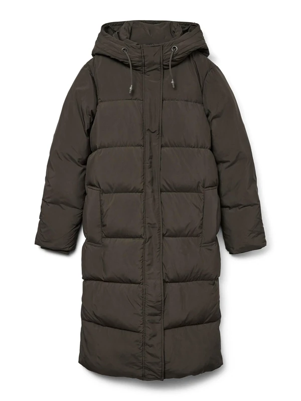 VERO MODA Women's Vmericaholly Long Down Jacket Noos Coat, Peat, M