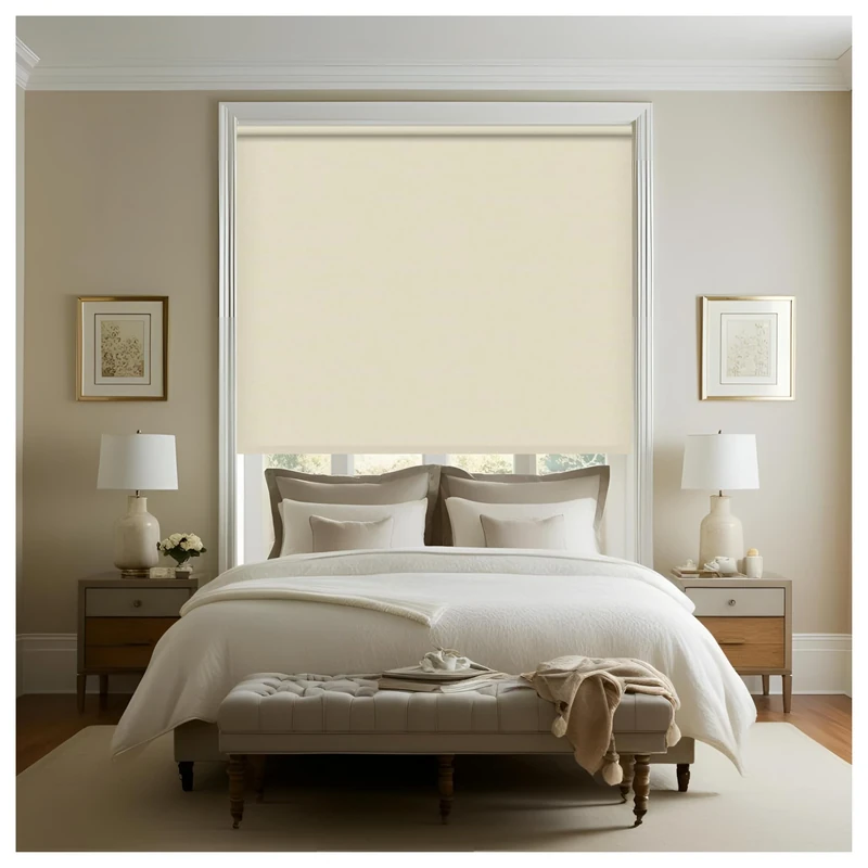 Thermal Insulated Blackout Fabric Roller Blinds, Easy Fit Room Darkening Shades Fittings Included Cappuccino (Width 210cm x Length 210cm, Thermal Blackout, Cappuccino)