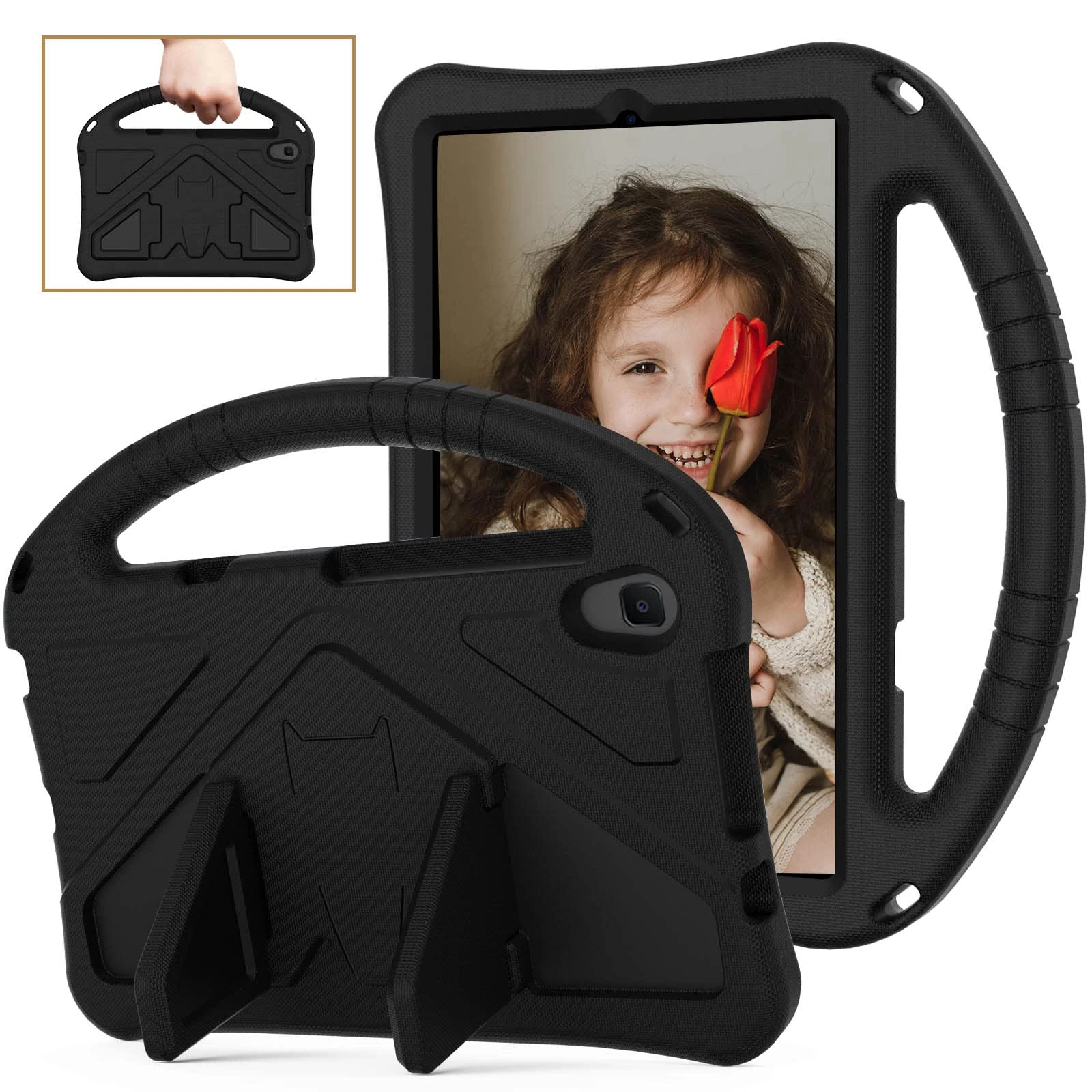 YRH for Lenovo Tab M8 4th Gen Case Kids, EVA Shockproof Cover for Lenovo M8 Tablet Case 8''Gen 4/3/2, with Stand Handle, Black