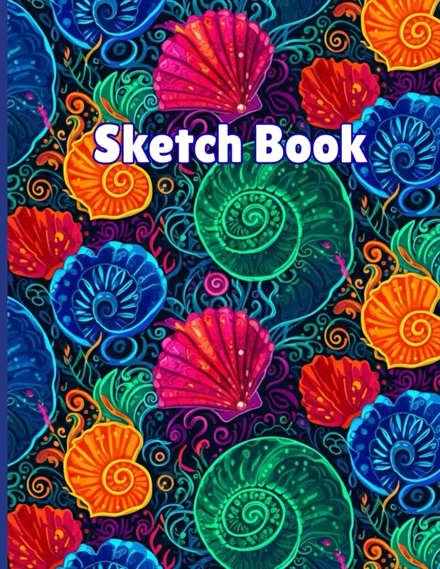 Sketchbook: Cute Shell Sketchbook for Girls, 110 Pages, 8.5" x 11",Large Notebook For Drawing, Sketching, Doodling, Coloring, Designing, Painting.: Sketchbook for girls 5 to 8 years old.