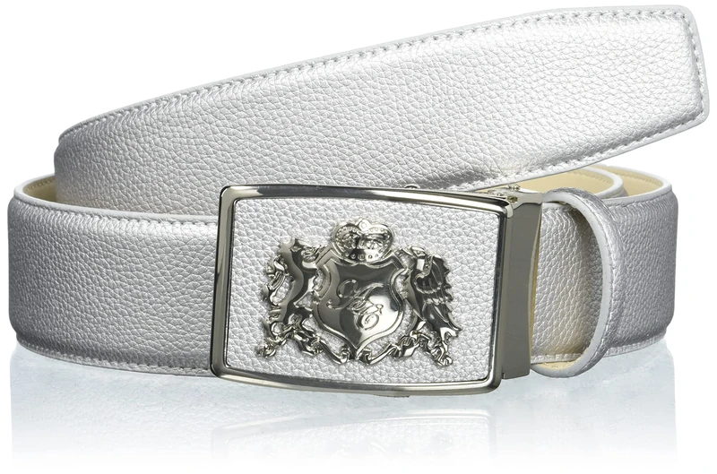 Anthoni Crown Women's Ledergürtel Belt, Silber, 95