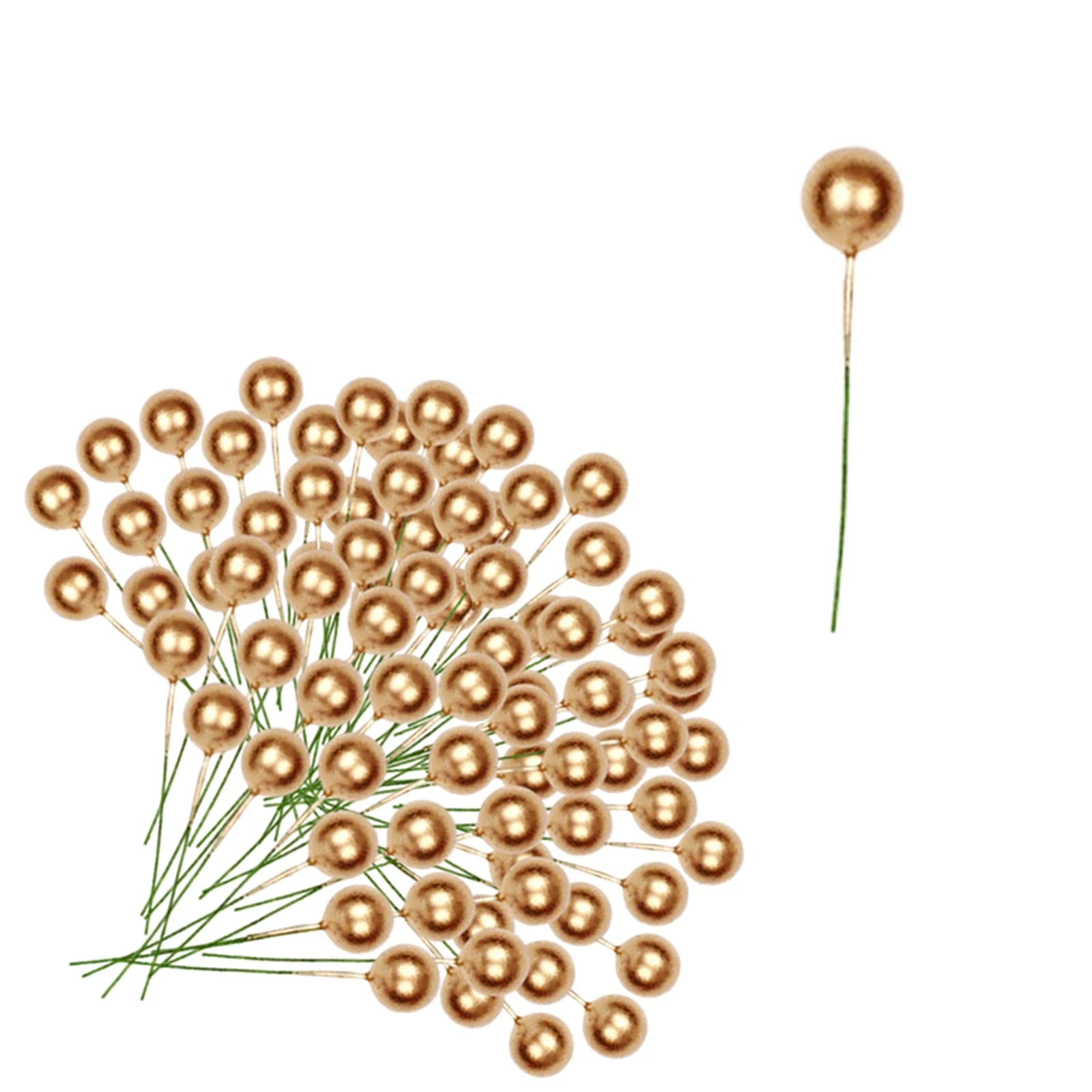 Aisszhao 100pcs Christmas Gold Holly Berries Artificial Holly Berries Picks Winter Berries Bunch Berry Branches,Xmas Berries for Xmas Tree Ornaments,Wreath Making Supplies,DIY Crafts,Home Decor