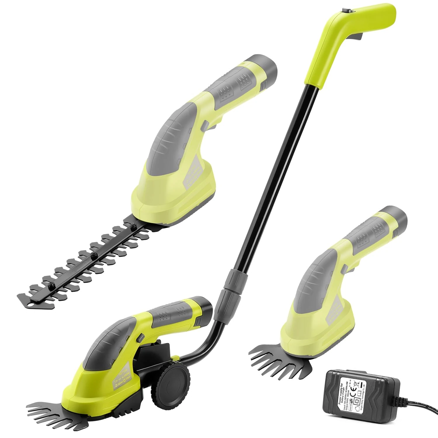 Cordless Grass Shear & Hedge Trimmer, 2in1 DEWINNER Hand Held Trimmer, Ideal for Shrub, Garden, Grass or Lawn Cultivation, Battery & Charger Included