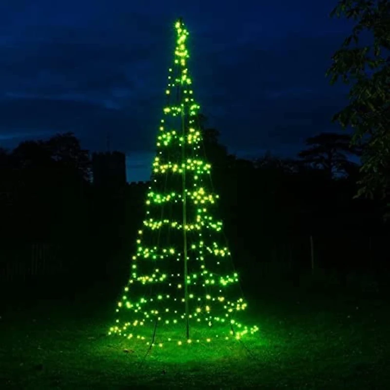NOMA Starry Nights Outdoor Pole App Controlled Christmas Tree, 216 Colour Changeable LED's, 2 m