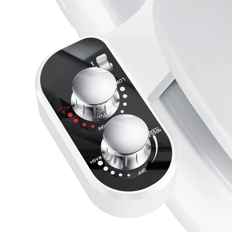 Hot and Cold Water Bidet Attachment for Toilet UK, Bidet Warm Water, Non-Electric Ultra-Slim Bidet with Adjustable Water Pressure, Self Cleaning Sprayer with Nozzle Control, for Rear, Frontal Wash - Image 1