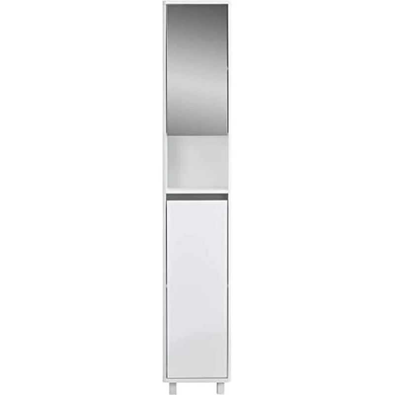 House & Homestyle Prime Tallboy Cabinet with Reversible Colour Bar – 169.5 x 29.6 x 29.5cm, White - Image 1