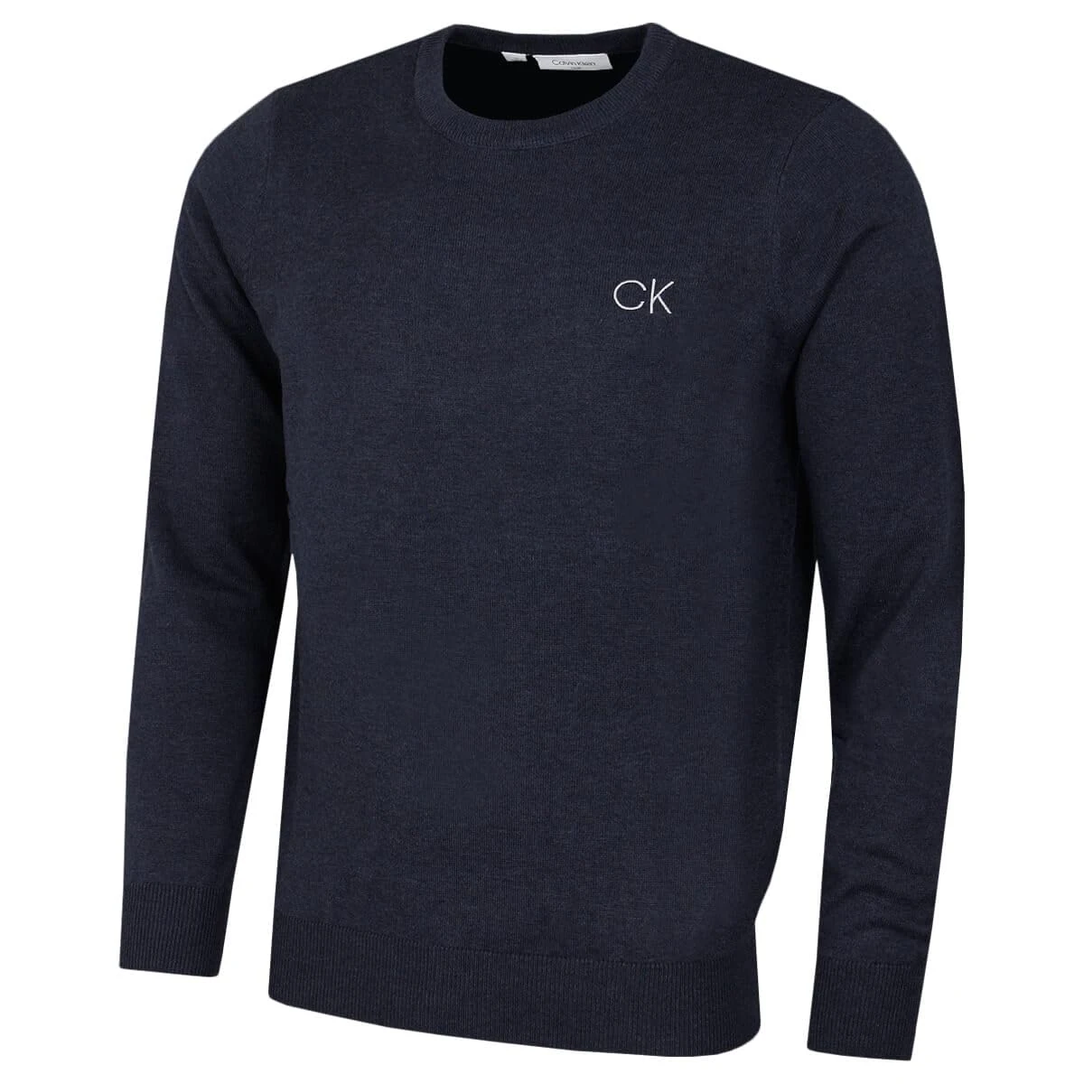 Calvin Klein Mens Round Neck Tour Sweater - Navy Marl - XL