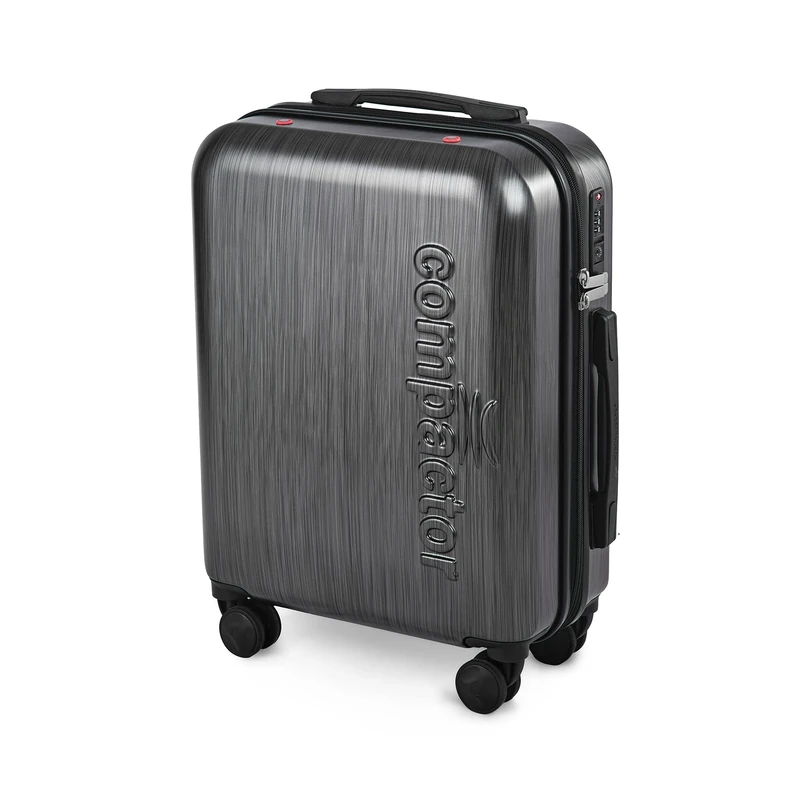 Compactor Set of 2 Graphite Hybrid Luggage Suitcases with Built-in Vacuum Bag, 1 x Small, 1 x Large, with Pump and Scales, Dark Grey, RAN10246