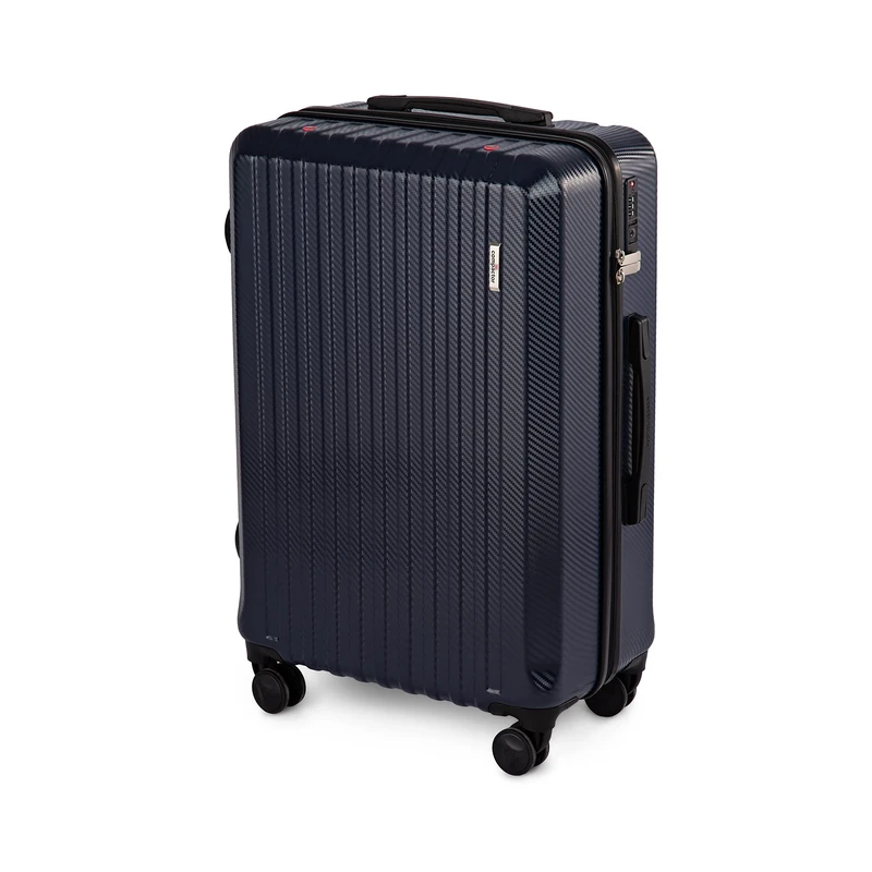 Compactor Set of 2 Terra Hybrid Luggage Suitcases with Built-in Vacuum Bag, 1 x Small, 1 x Large, with Pump and Scales, Silver/Black, RAN10247