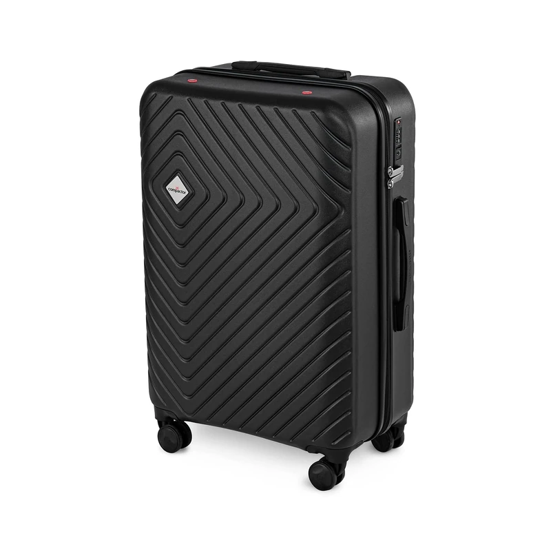 Compactor Set of 2 Cosmos Hybrid Luggage Suitcases with Built-in Vacuum Bag, 1 x Small, 3.2kg, 1 x Large, 4kg, with Pump and Scales, Black, RAN10244