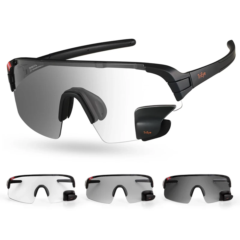 TriEye View Sport Photochromatic Glasses Grey One Size